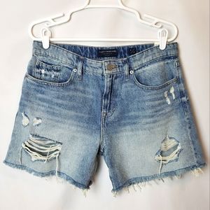 Lucky Brand Boyfriend High Rise Distressed Jean Shorts Size 8 NWOT